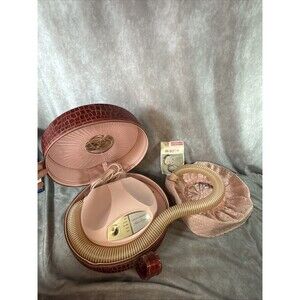 Handy Hanna Vintage Pink Hair Dryer Model 25 HH-3 General Electric With Red Case